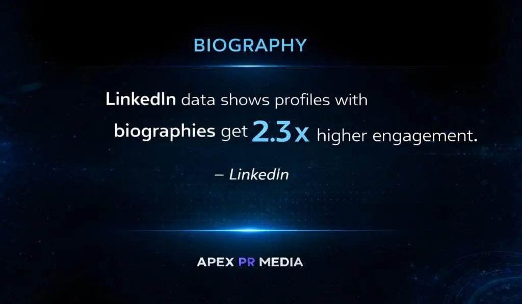 Professional biography profiles generate higher engagement rates