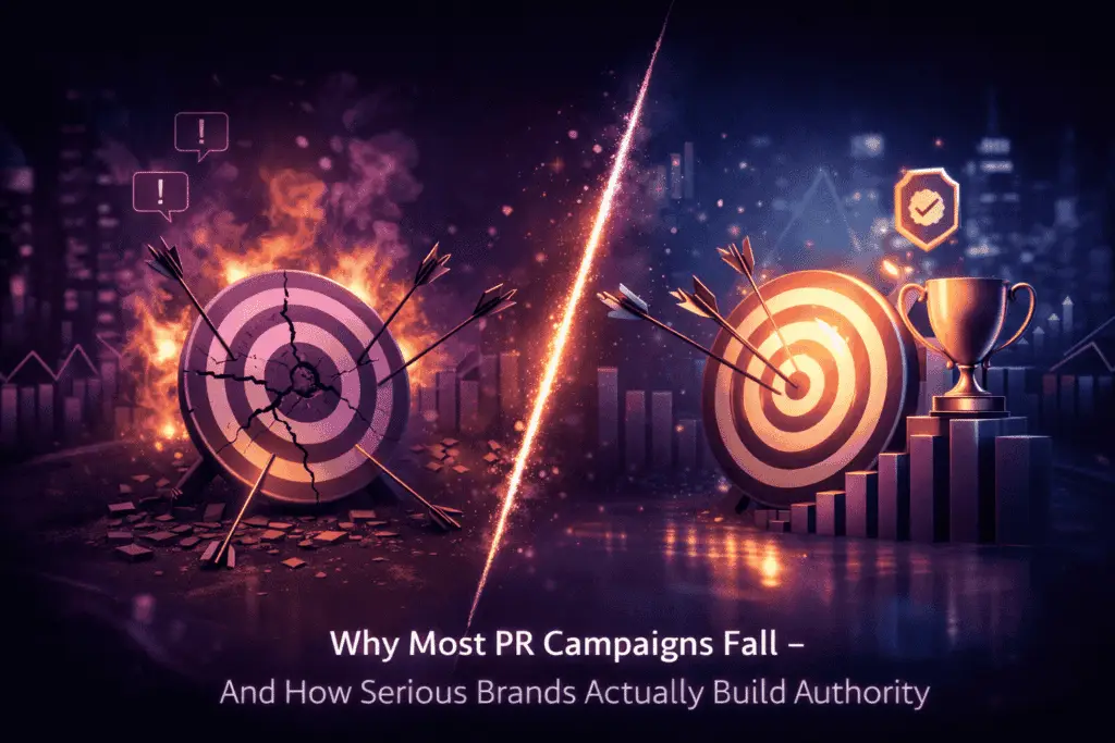 Illustration showing reasons why PR campaigns fail to build authority